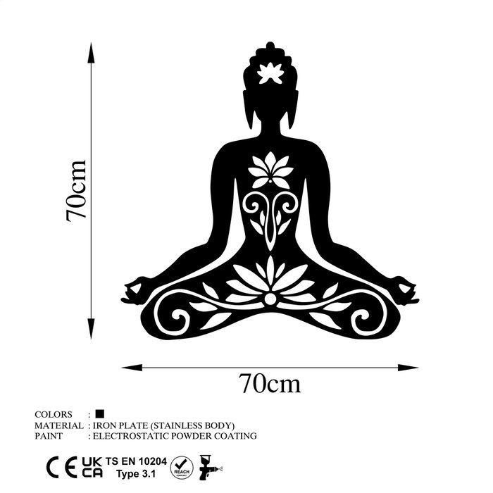 Wallity Yoga 5 Escultura de Pared de Metal Negra Wallity Yoga 5 Escultura de Pared de Metal Negra
